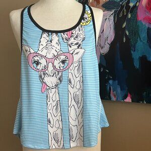 Whimsical Giraffe Graphic Tank Top Women's Size XXL (L)
